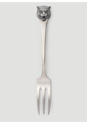 Gucci Set Of Two Tiger Dessert Forks -  Kitchen  Silver One Size