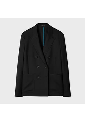 Paul Smith Women's A Suit To Travel In - Black Unlined Double-Breasted Wool Blazer