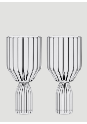 Fferrone Design Set Of Two Margot White Wine Goblets -  Glassware Transparent One Size