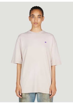 Acne Studios Face Patch T-shirt - Woman T-shirts Beige Xs