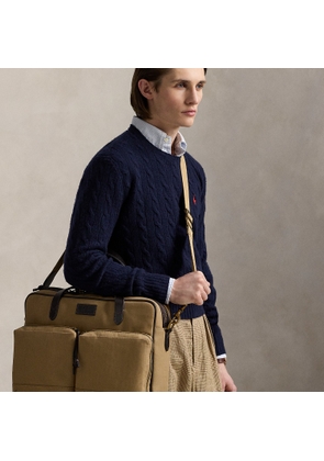 Leather-Trim Canvas Commuter Bag