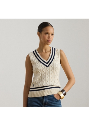 Cable-Knit Cotton Sleeveless Jumper