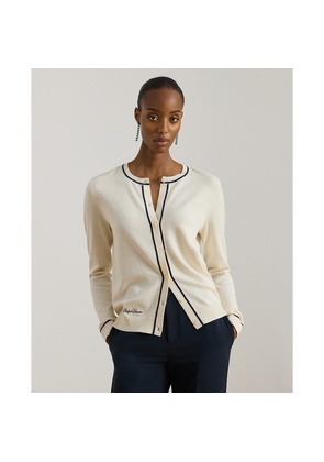 Two-Tone Cotton-Modal Cardigan