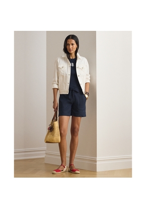 Linen Wide-Leg Drawcord Shorts