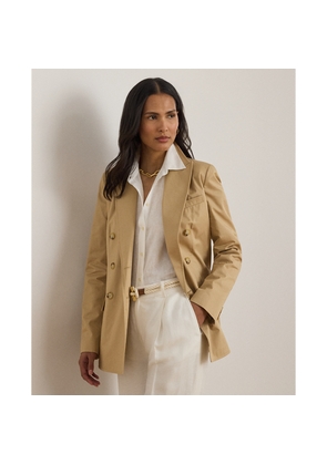Double-Breasted Cotton Twill Blazer