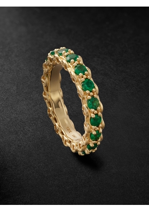 HOORSENBUHS - 3mm Infinite 18-Karat Gold Emerald Ring - Men - Green - 9