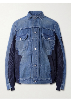 Sacai - Denim and Nylon-Twill Bomber Jacket - Men - Blue - 1