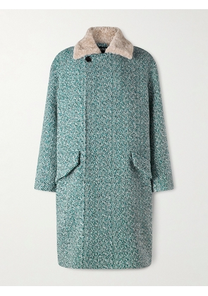 Zegna - Double-Breasted Wool and Cashmere-Blend Tweed Coat - Men - Blue - IT 48