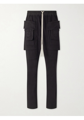 DRKSHDW By Rick Owens - Creatch Tapered Cotton-Jersey Drawstring Cargo Trousers - Men - Black - XS