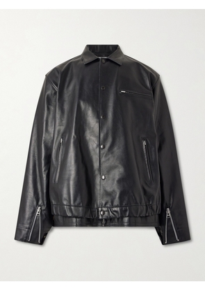 Sacai - Layered Leather Blouson Jacket - Men - Black - 1