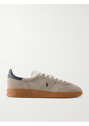 Polo Ralph Lauren - Bedford Logo-Embroidered Leather-Trimmed Suede Sneakers - Men - Gray - UK 6