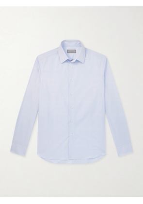 Canali - Impeccabile Cutaway-Collar Cotton-Poplin Shirt - Men - Blue - EU 37
