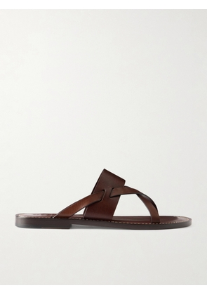 Brunello Cucinelli - Leather Sandals - Men - Burgundy - EU 41