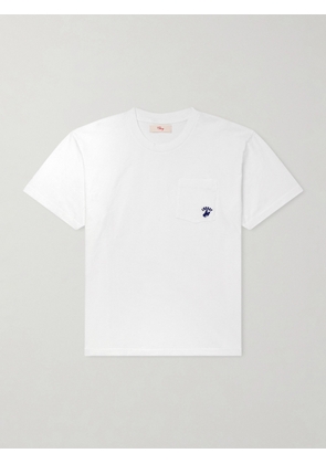 Cherry Los Angeles - Western Athletic Logo-Embroidered Cotton-Jersey T-Shirt - Men - White - XS