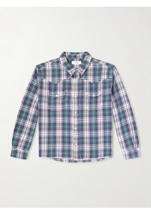 Cherry Los Angeles - Cropped Checked Cotton-Flannel Shirt - Men - Green - XS