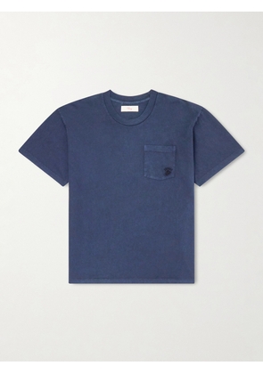 Cherry Los Angeles - Western Athletic Logo-Embroidered Cotton-Jersey T-Shirt - Men - Blue - XS