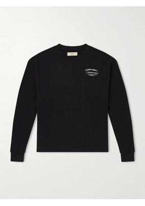 Cherry Los Angeles - Ranch Wear Thermal Logo-Print Ribbed Cotton-Blend Jersey T-Shirt - Men - Black - XS