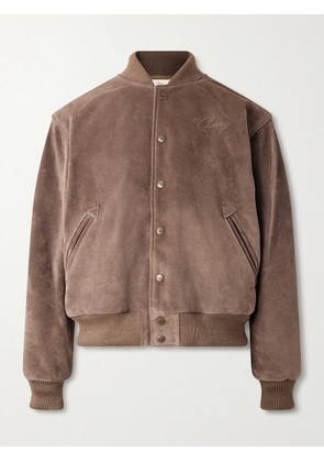 Cherry Los Angeles - Logo-Debossed Suede Bomber Jacket - Men - Brown - S