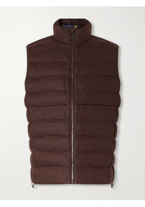 Polo Ralph Lauren - The Colden Logo-Embroidered Quilted Linen Vest - Men - Brown - S