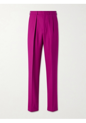 TOM FORD - Wide-Leg Wool-Twill Pleated Suit Trousers - Men - Pink - IT 46