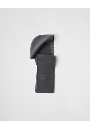 Double wool hooded scarf