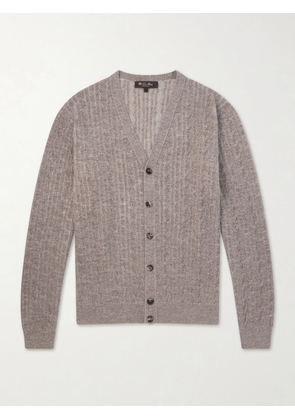 Loro Piana - Walnut Cable-Knit Virgin Wool, Cashmere and Silk-Blend Cardigan - Men - Neutrals - IT 48