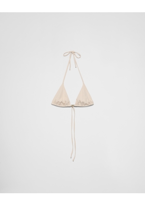 Jersey triangle bikini top with rhinestones