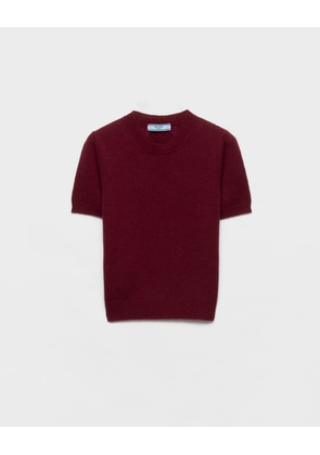 Short-sleeved cashmere sweater