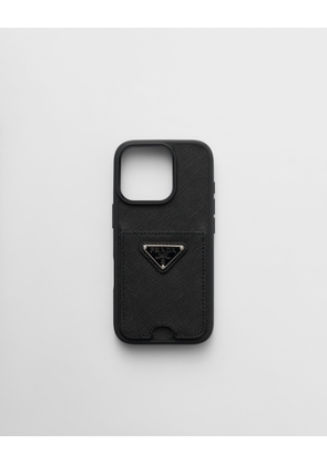 Saffiano leather case for iPhone 16 Pro