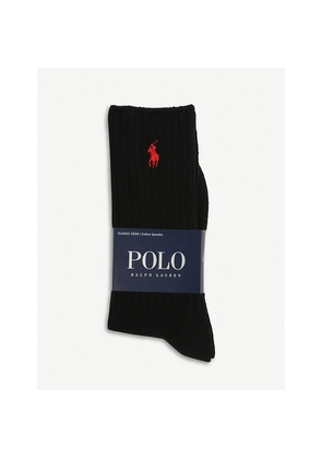 Mens Polo Ralph Lauren Ribbed Cotton-Blend Socks