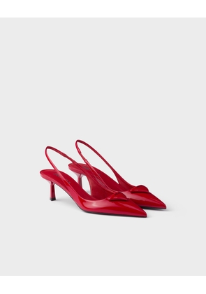 Patent leather slingback pumps