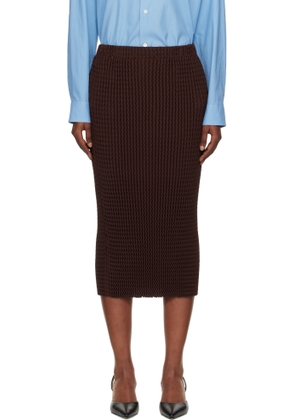 ISSEY MIYAKE Brown October Spongy-58 Midi Skirt