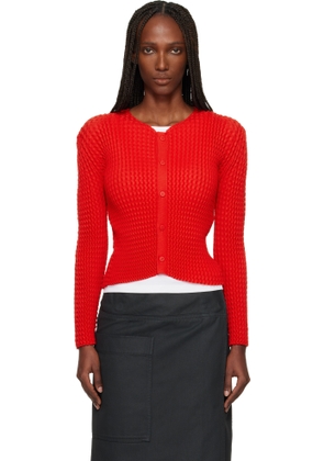 ISSEY MIYAKE Red October Spongy-58 Cardigan