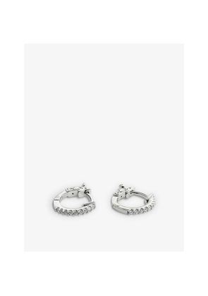 Womens Carat London Baby Sterling Silver and Cubic Zirconia Hoop Earrings