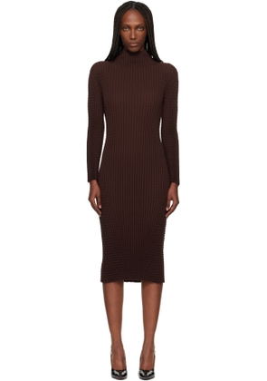 ISSEY MIYAKE Brown October Spongy-58 Midi Dress