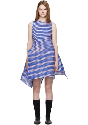 ISSEY MIYAKE Navy Generic Stripes Machine Pleats Minidress