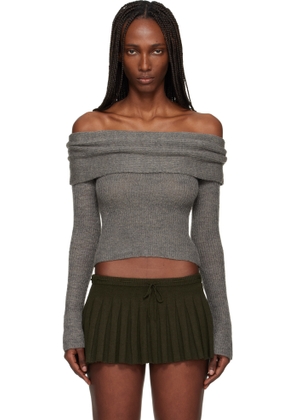 GUIZIO Gray Marlowe Top