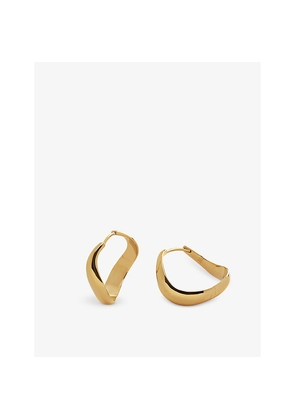 Womens Monica Vinader Swirl Medium 18ct Yellow Gold-Plated Vermeil Sterling-Silver Hoop Earrings