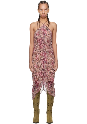 Isabel Marant Etoile Beige & Pink Valdi Midi Dress