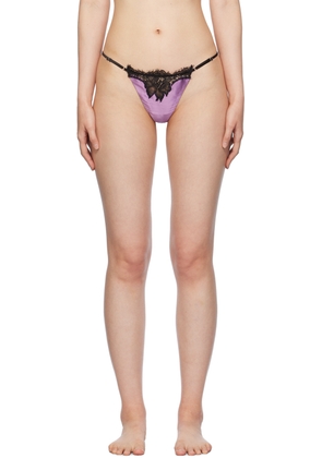 Fleur du Mal Purple Lace Thong
