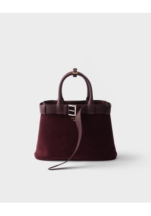 Prada Buckle medium suede bag with belt