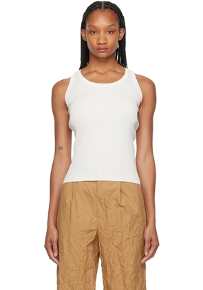 AURALEE White High Gauge Tank Top