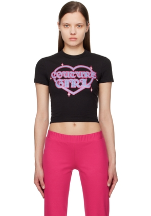 Versace Jeans Couture Black Crystal-Cut T-Shirt