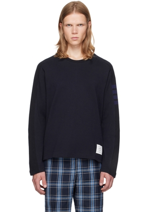 Thom Browne Navy 4-Bar Long Sleeve T-Shirt