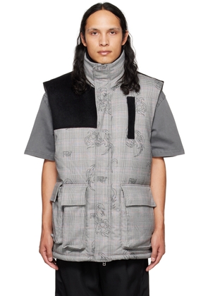 Feng Chen Wang Gray Printed Down Vest