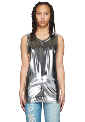 doublet Silver Stud Embroidered Metallic Tank Top