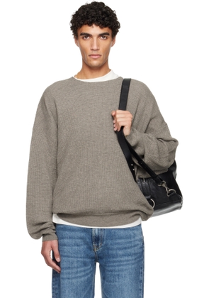 Fear of God ESSENTIALS Brown Holiday Waffle Crewneck 90s Sweater