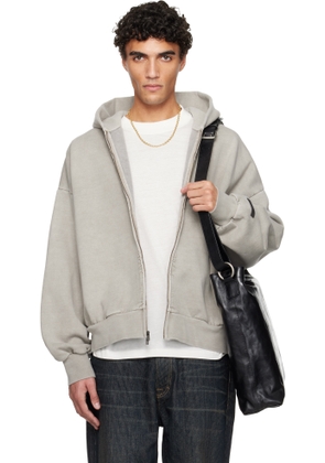 Fear of God ESSENTIALS Gray Holiday Embroidered Classic Full Zip Hoodie
