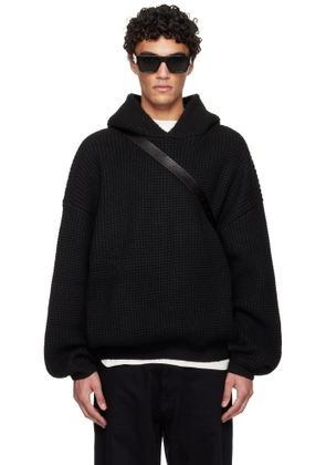 Fear of God ESSENTIALS Black Holiday Heavy Waffle 90s Hoodie