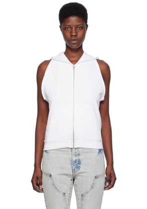 We11done White Sleeveless Hoodie